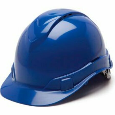 PYRAMEX Ridgeline Vented Cap Style Hard Hat, Blue, 4-Point Ratchet Suspension HP44160V